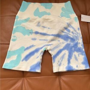NWT Spiritual Gangster Blue and White Tie-Dye Shorts Size M/L